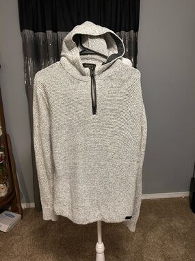 Outpost Men's Hooded Quarter-Zip Sweater - Light Heather Gray